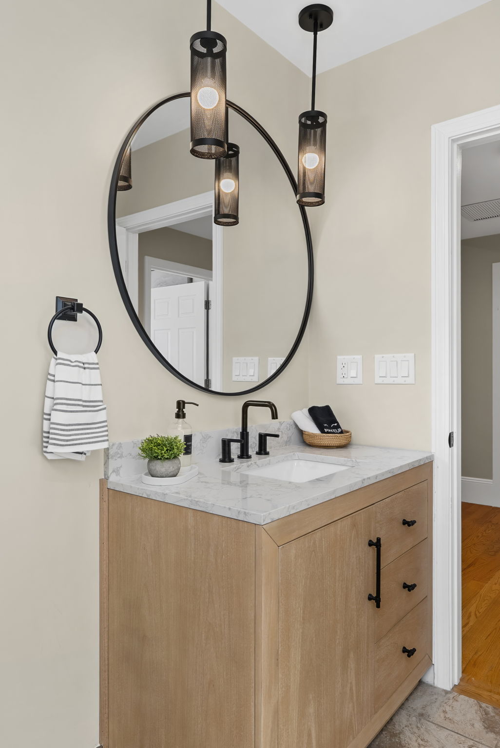 Cambridge Apartment — client's design; setup assist, lighting and patio build by EHP. Photography courtesy of R&R Premier Stays.