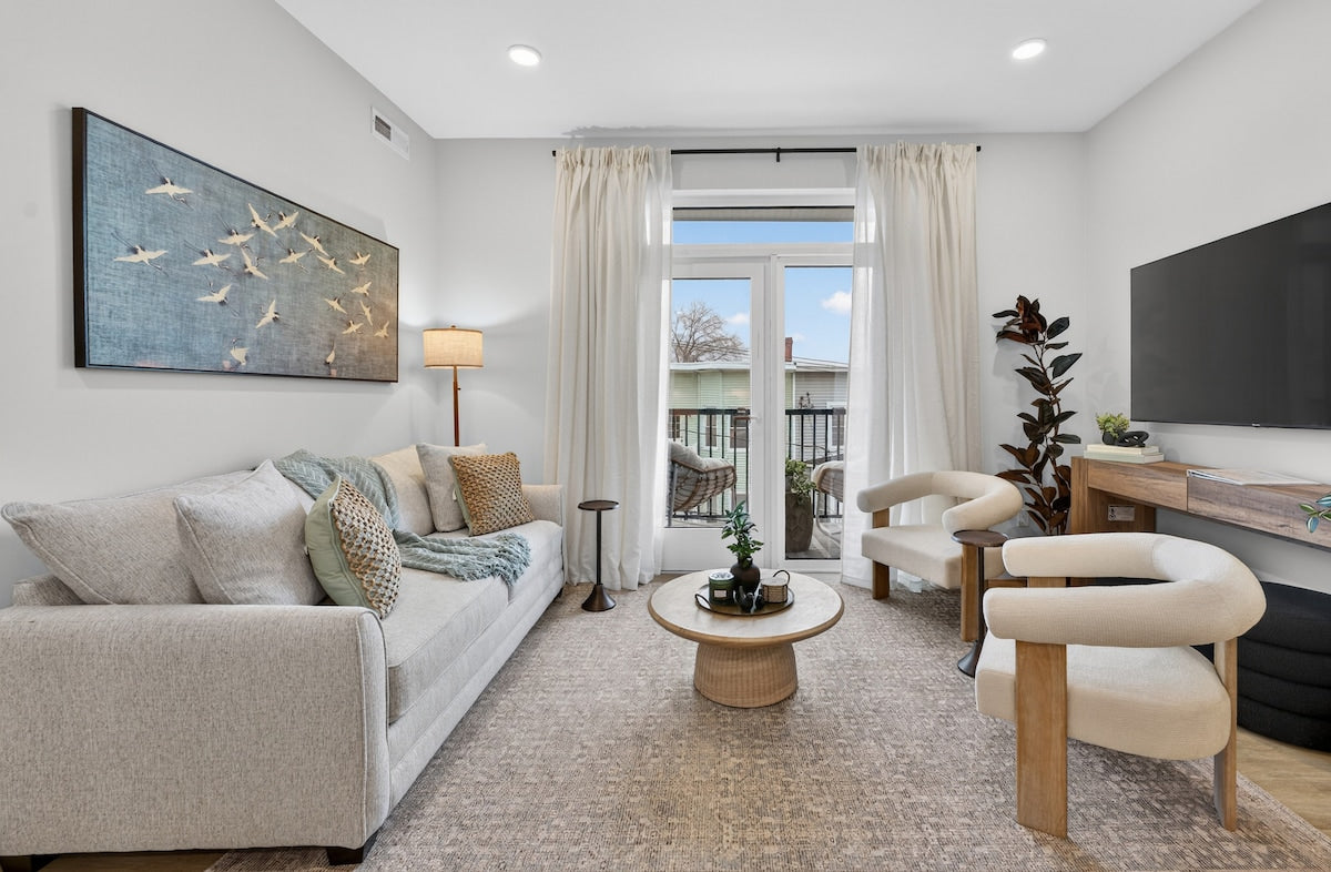 Somerville Stylish 2BR — design by Heather, setup by EHP. Photography courtesy of Executive Haven.