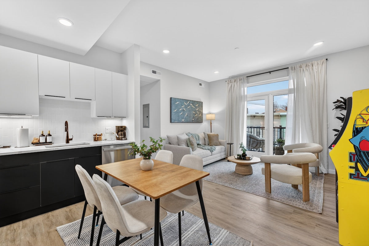 Somerville Stylish 2BR — design by Heather, setup by EHP. Photography courtesy of Executive Haven.