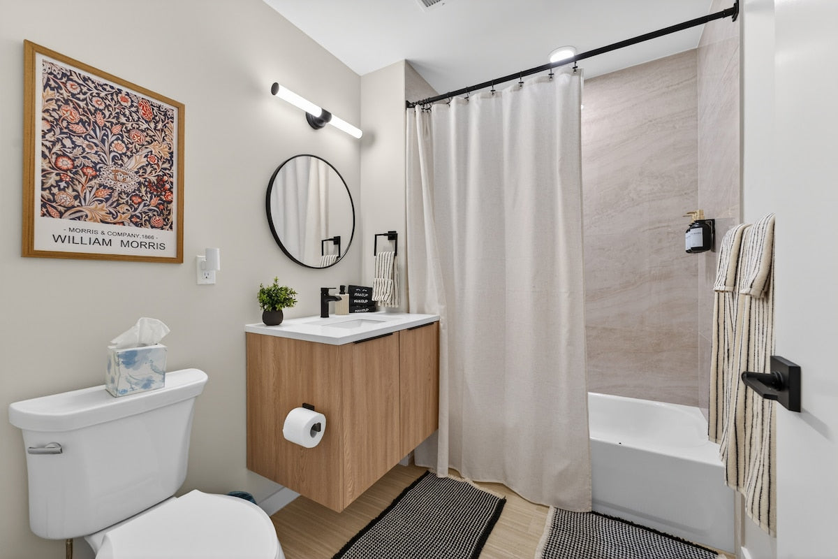 Somerville Stylish 2BR — design by Heather, setup by EHP. Photography courtesy of Executive Haven.