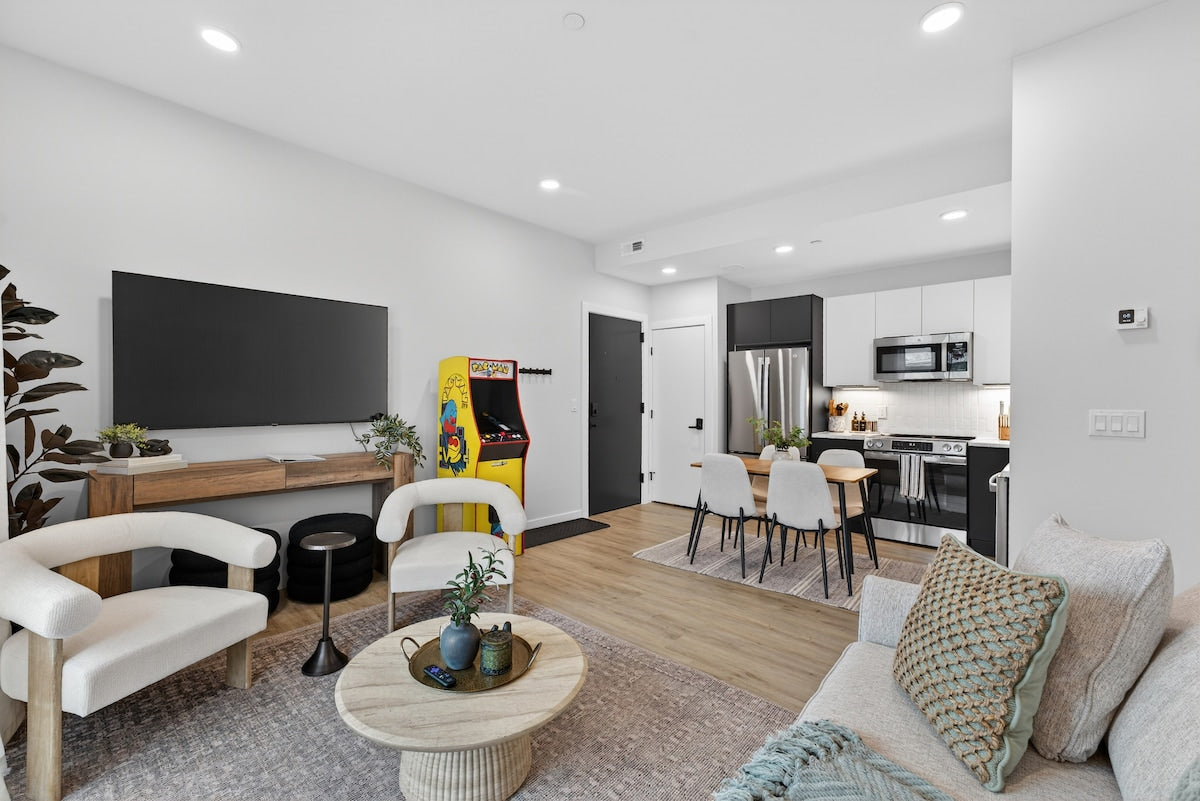 Somerville Stylish 2BR — design by Heather, setup by EHP. Photography courtesy of Executive Haven.