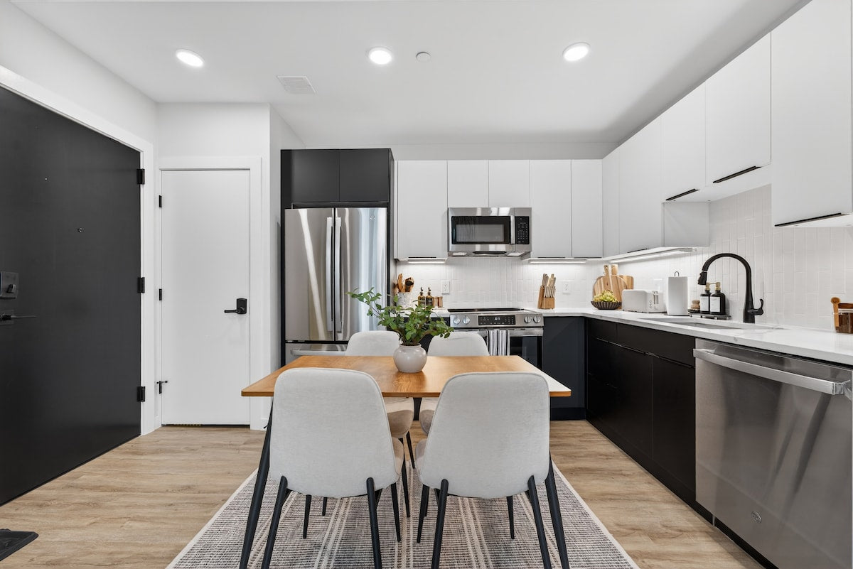 Somerville Stylish 2BR — design by Heather, setup by EHP. Photography courtesy of Executive Haven.