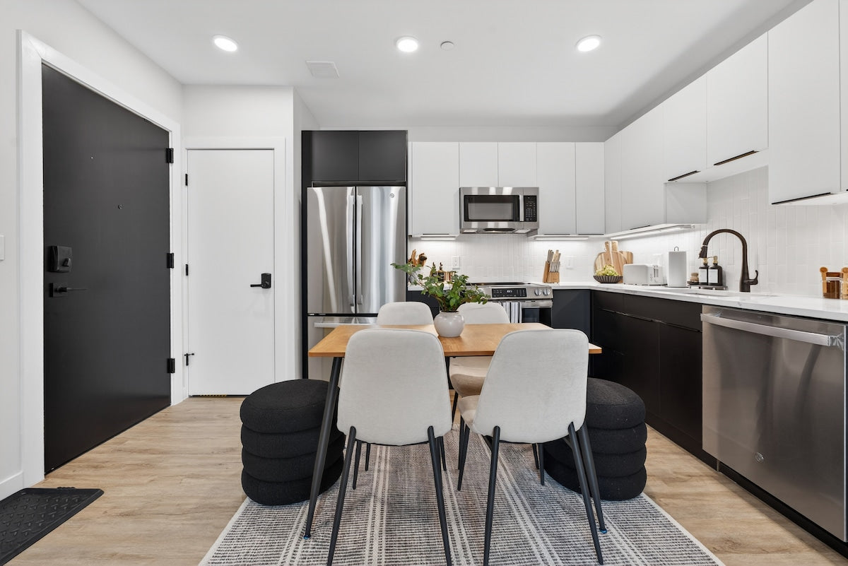 Somerville Stylish 2BR — design by Heather, setup by EHP. Photography courtesy of Executive Haven.