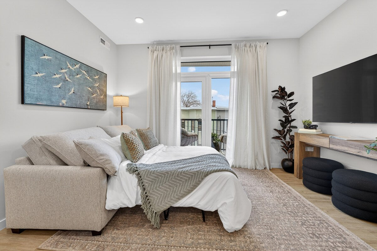 Somerville Stylish 2BR — design by Heather, setup by EHP. Photography courtesy of Executive Haven.