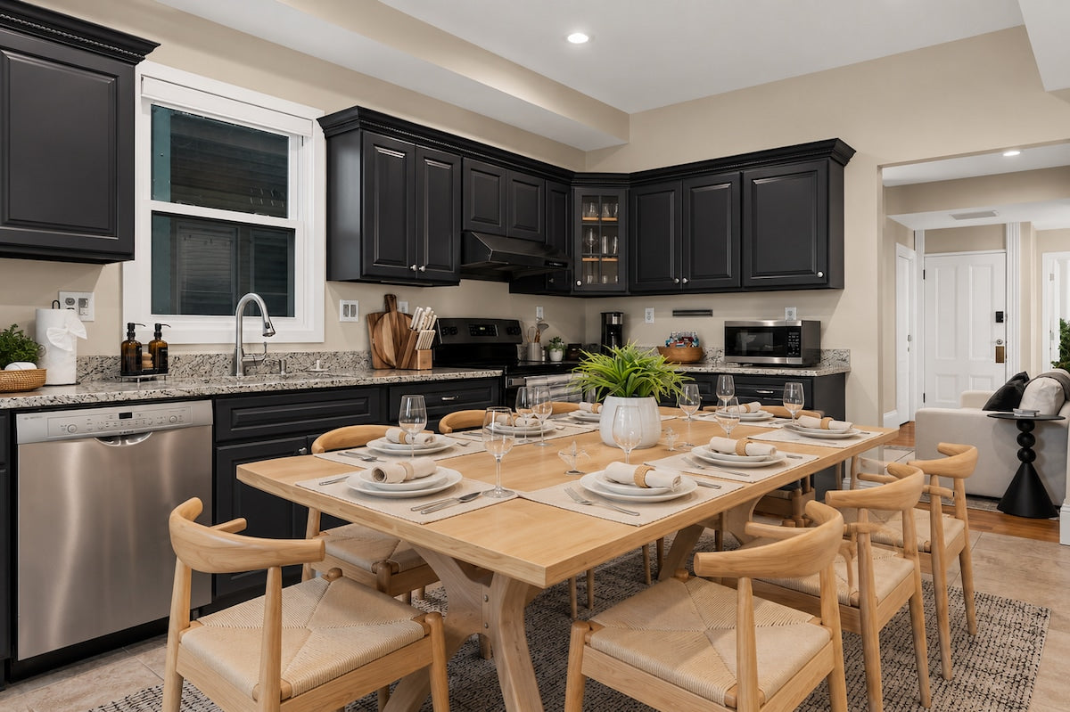 Cambridge apartment — kitchen and dining