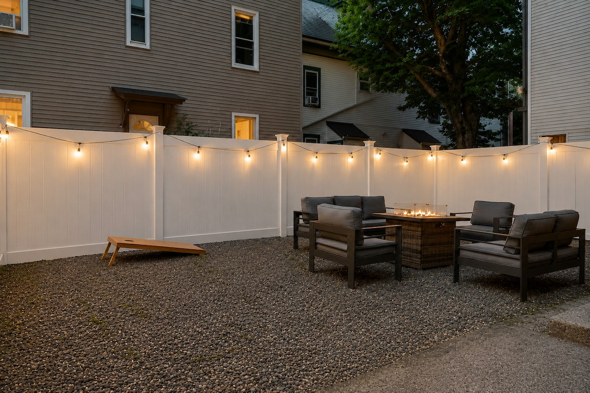 Cambridge apartment — patio with corn hole